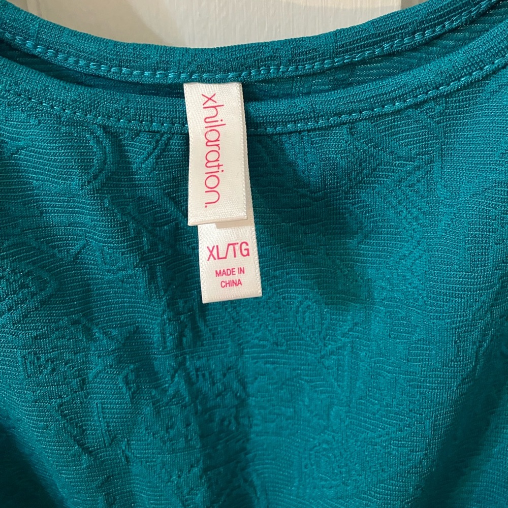 Textured teal skater minidress - Picture 3 of 3